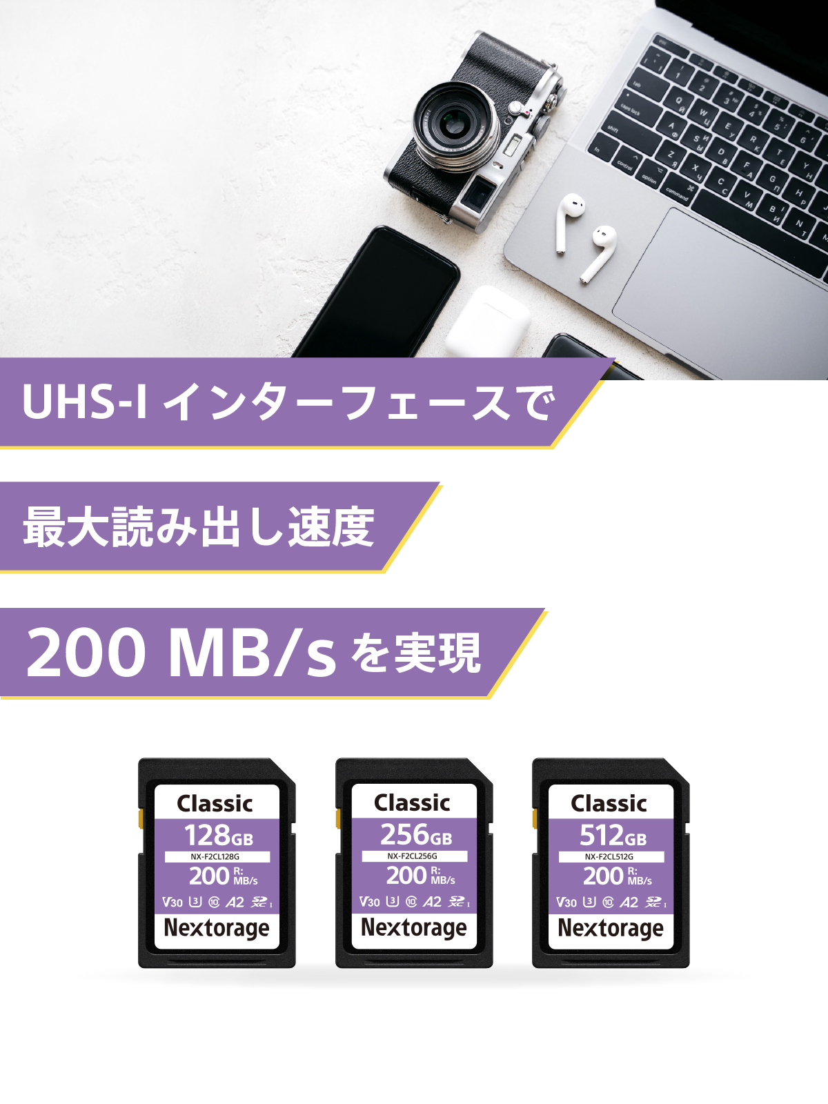 【認定整備品】NX-F2CLシリーズ SDXC UHS-I メモリーカード