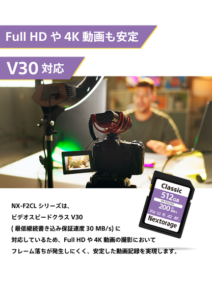 【認定整備品】NX-F2CLシリーズ SDXC UHS-I メモリーカード